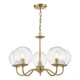 Dar-JOC0542 - Jocelyn - Natural Brass 5 Light Centre Fitting with Clear Ribbed Glass