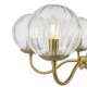Dar-JOC0542 - Jocelyn - Natural Brass 5 Light Centre Fitting with Clear Ribbed Glass