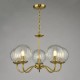 Dar-JOC0542 - Jocelyn - Natural Brass 5 Light Centre Fitting with Clear Ribbed Glass