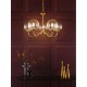 Dar-JOC0542 - Jocelyn - Natural Brass 5 Light Centre Fitting with Clear Ribbed Glass