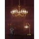 Dar-JOC0542 - Jocelyn - Natural Brass 5 Light Centre Fitting with Clear Ribbed Glass