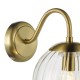Dar-JOC0742 - Jocelyn - Natural Brass Wall Lamp with Clear Ribbed Glass