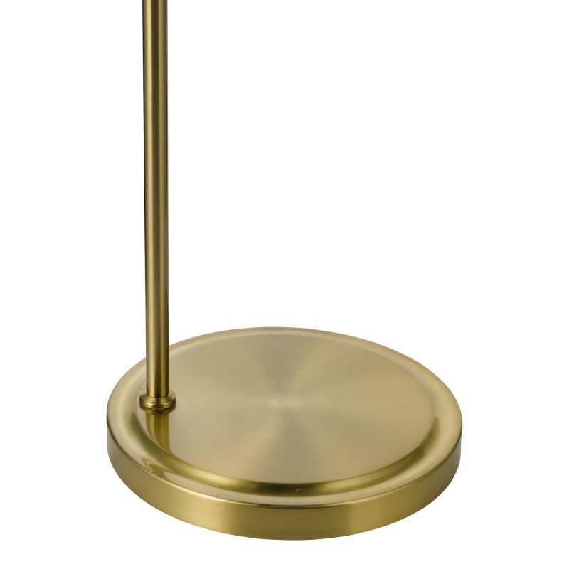 Dar-JOC4942 - Jocelyn - Natural Brass Floor Lamp with Clear Ribbed Glass