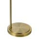 Dar-JOC4942 - Jocelyn - Natural Brass Floor Lamp with Clear Ribbed Glass