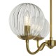 Dar-JOC5342 - Jocelyn - Natural Brass 3 Light Semi Flush with Clear Ribbed Glass