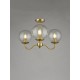 Dar-JOC5342 - Jocelyn - Natural Brass 3 Light Semi Flush with Clear Ribbed Glass