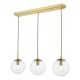 Dar-JOC6242 - Jocelyn - Natural Brass 3 Light over Island Fitting with Clear Ribbed Glass