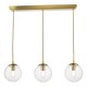 Dar-JOC6242 - Jocelyn - Natural Brass 3 Light over Island Fitting with Clear Ribbed Glass