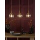 Dar-JOC6242 - Jocelyn - Natural Brass 3 Light over Island Fitting with Clear Ribbed Glass