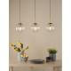 Dar-JOC6242 - Jocelyn - Natural Brass 3 Light over Island Fitting with Clear Ribbed Glass
