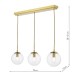 Dar-JOC6242 - Jocelyn - Natural Brass 3 Light over Island Fitting with Clear Ribbed Glass