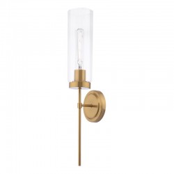 Jodelle - Polished Bronze Wall Lamp with Clear Ribbed Glass Jodelle - Polished Bronze Wall Lamp with Clear Ribbed Glass