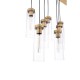 Dar-JOD4863 - Jodelle - Polished Bronze 11 Light over Island Fitting with Clear Ribbed Glasses
