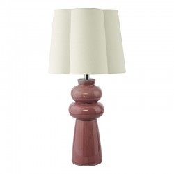 Jordana - Pink Ceramic Table Lamp with Ivory Cotton Shade