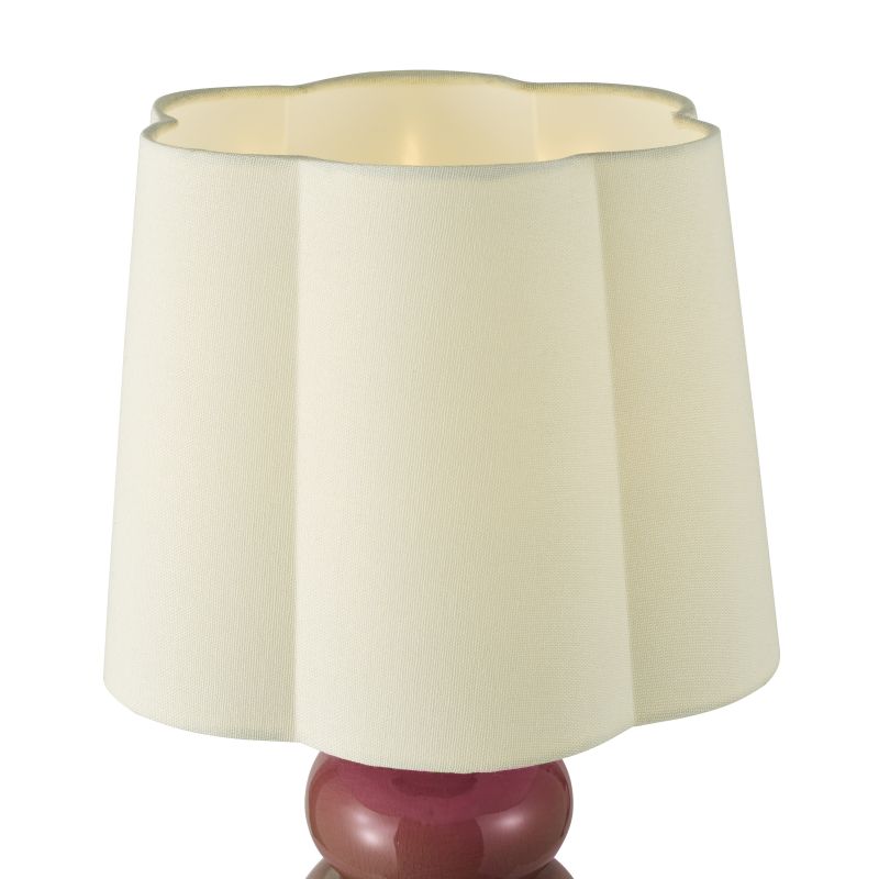 Dar-JOR4203 - Jordana - Pink Ceramic Table Lamp with Ivory Cotton Shade