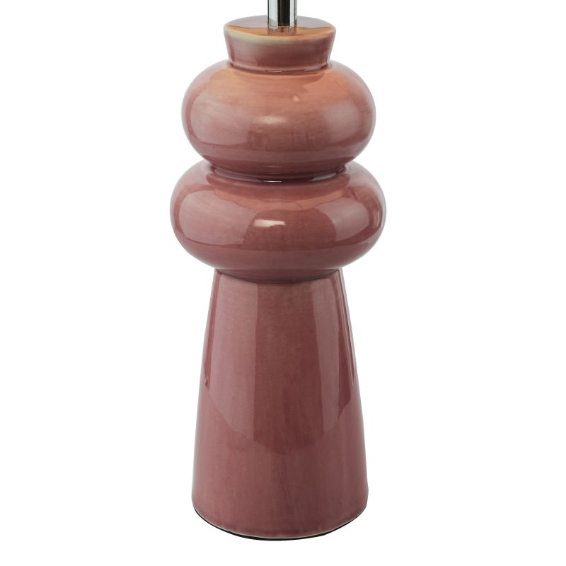 Dar-JOR4203 - Jordana - Pink Ceramic Table Lamp with Ivory Cotton Shade