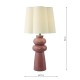 Dar-JOR4203 - Jordana - Pink Ceramic Table Lamp with Ivory Cotton Shade