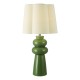 Dar-JOR4224 - Jordana - Green Ceramic Table Lamp with Ivory Cotton Shade