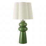 Jordana - Green Ceramic Table Lamp with Ivory Cotton Shade