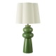 Dar-JOR4224 - Jordana - Green Ceramic Table Lamp with Ivory Cotton Shade
