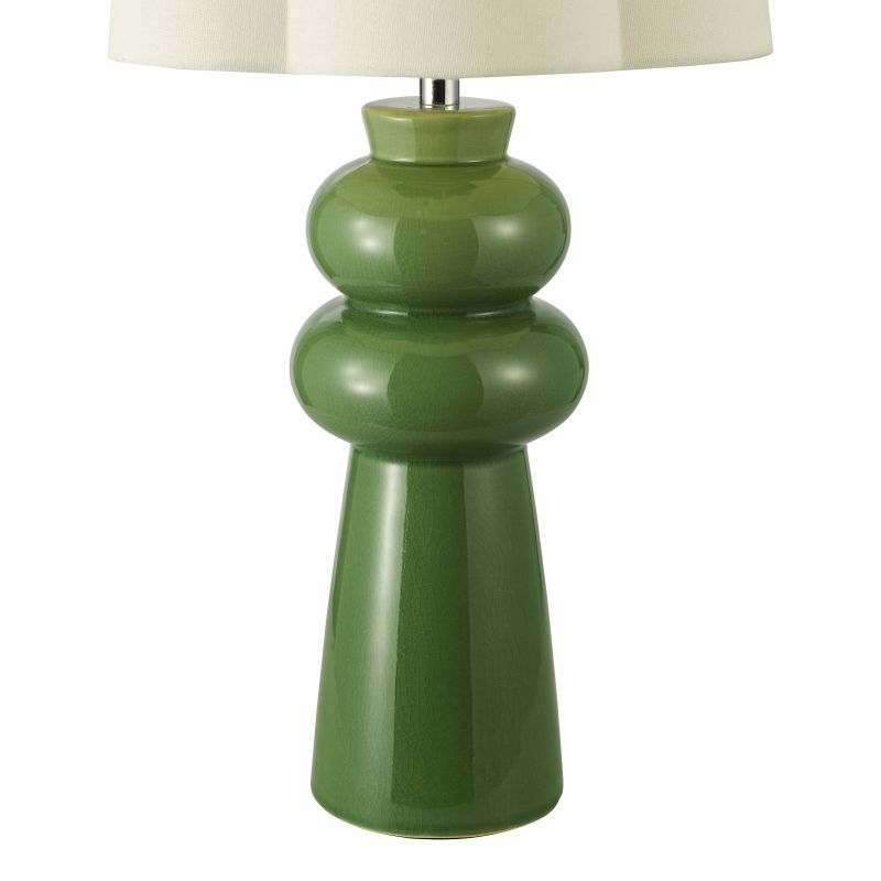 Dar-JOR4224 - Jordana - Green Ceramic Table Lamp with Ivory Cotton Shade