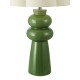 Dar-JOR4224 - Jordana - Green Ceramic Table Lamp with Ivory Cotton Shade