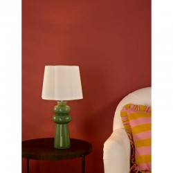 Jordana - Green Ceramic Table Lamp with Ivory Cotton Shade