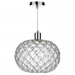 Juanita - Shade Only - Acrylic Beads & Chrome Shade for Pendant Juanita - Shade Only - Acrylic Beads & Chrome Shade for Pendant