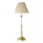 Judy - Satin Gold Table Lamp with Natural Linen Shade