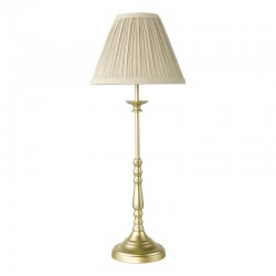 Judy - Satin Gold Table Lamp with Natural Linen Shade