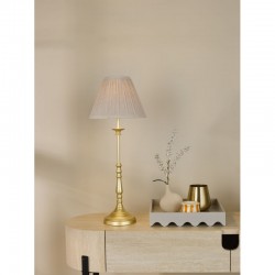 Judy - Satin Gold Table Lamp with Natural Linen Shade