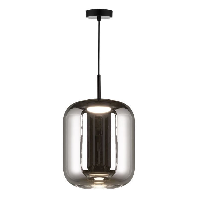 Dar-JUR0110 - Jurek - Black LED Pendant with Smoked Mirrored Glass