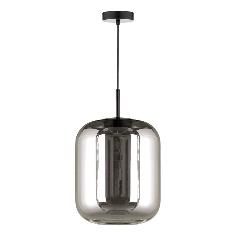 Dar-JUR0110 - Jurek - Black LED Pendant with Smoked Mirrored Glass