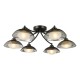 Dar_Vol3-KAD0622 - Kadience - Satin Black 6 Light Semi Flush with Smoked & White Glass