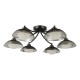 Dar_Vol3-KAD0622 - Kadience - Satin Black 6 Light Semi Flush with Smoked & White Glass