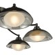 Dar_Vol3-KAD0622 - Kadience - Satin Black 6 Light Semi Flush with Smoked & White Glass