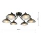 Dar_Vol3-KAD0622 - Kadience - Satin Black 6 Light Semi Flush with Smoked & White Glass