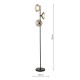 Dar_Vol3-KAD4922 - Kadience - Satin Black 3 Light Floor Lamp with Smoked & White Glass