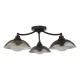 Dar_Vol3-KAD5322 - Kadience - Satin Black 3 Light Semi Flush with Smoked & White Glass
