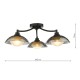 Dar_Vol3-KAD5322 - Kadience - Satin Black 3 Light Semi Flush with Smoked & White Glass