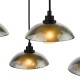 Dar_Vol3-KAD6422 - Kadience - Satin Black 6 Light over Island Fitting with Smoked & White Glass
