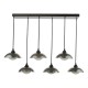 Dar_Vol3-KAD6422 - Kadience - Satin Black 6 Light over Island Fitting with Smoked & White Glass