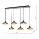 Dar_Vol3-KAD6422 - Kadience - Satin Black 6 Light over Island Fitting with Smoked & White Glass
