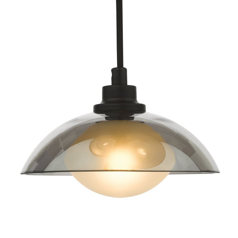 Dar_Vol3-KAD8822 - Kadience - Satin Black 3 Light Cluster Pendant with Smoked & White Glass