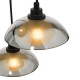 Dar_Vol3-KAD8822 - Kadience - Satin Black 3 Light Cluster Pendant with Smoked & White Glass