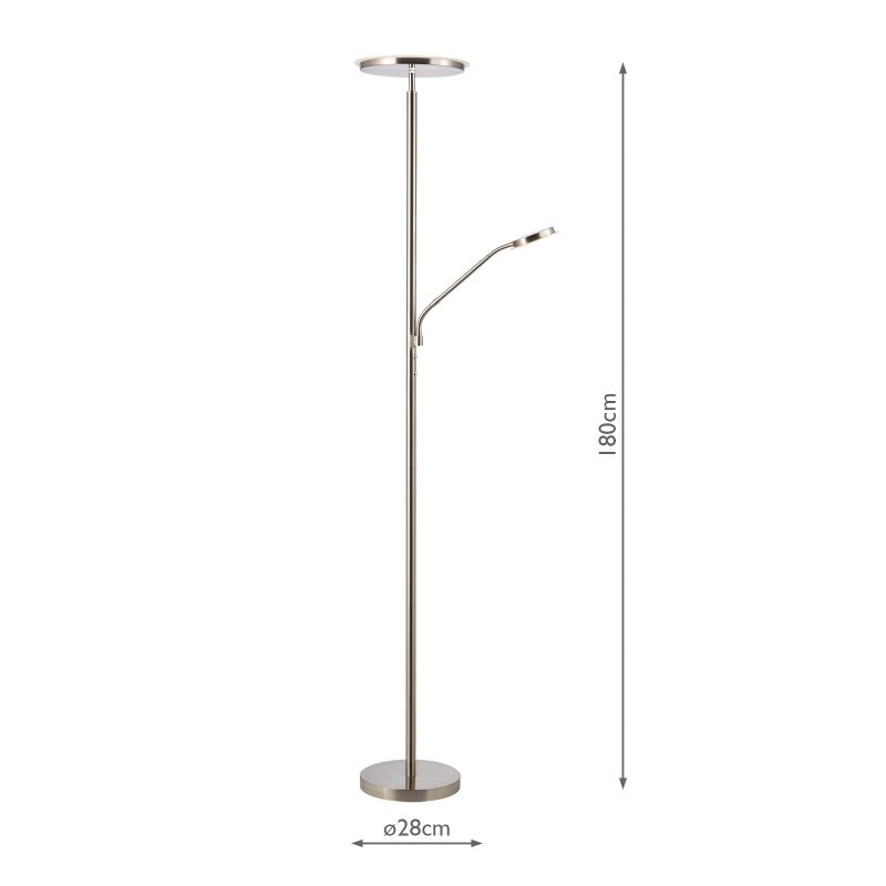 Dar_Vol3-KAM4946 - Kamika - Satin Chrome LED Mother & Child Floor Lamp