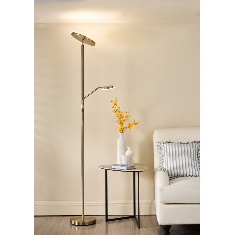 Dar_Vol3-KAM4975 - Kamika - Antique Brass LED Mother & Child Floor Lamp
