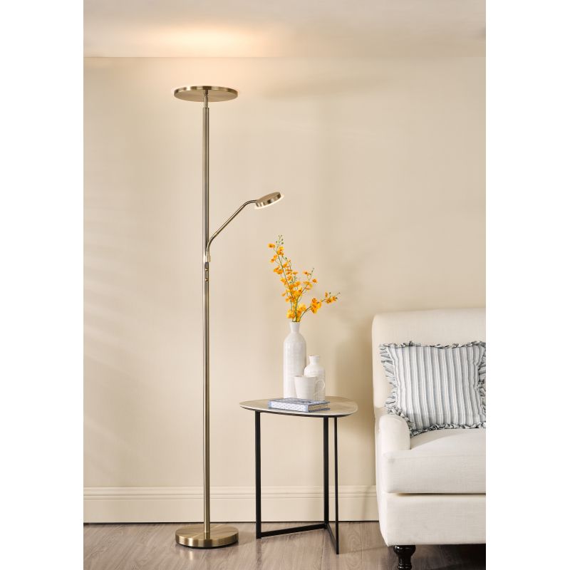 Dar_Vol3-KAM4975 - Kamika - Antique Brass LED Mother & Child Floor Lamp