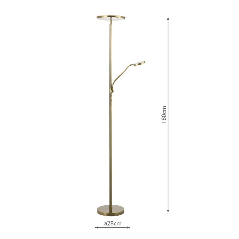 Dar_Vol3-KAM4975 - Kamika - Antique Brass LED Mother & Child Floor Lamp