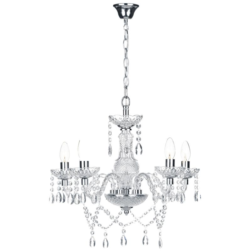 Crystal & Acrylic - Katie - Clear Acrylic Glass 5 Light Chandelier Dar-KAT0550 - Katie - Clear Acrylic Glass 5 Light Chandelier